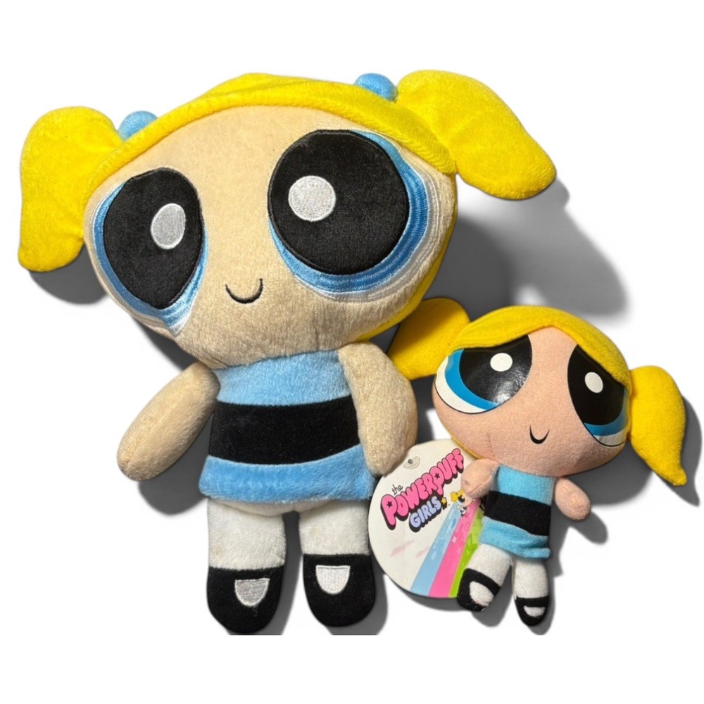Powerpuff Girls Bubbles Plush Set Toy Factory Cartoon Network Blue 2017 Retro